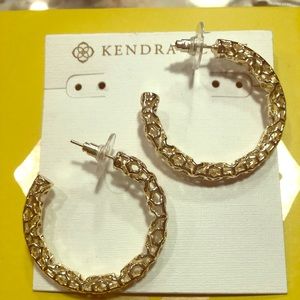 Kendra Scott Small Hoop Earrings Gold Filigree